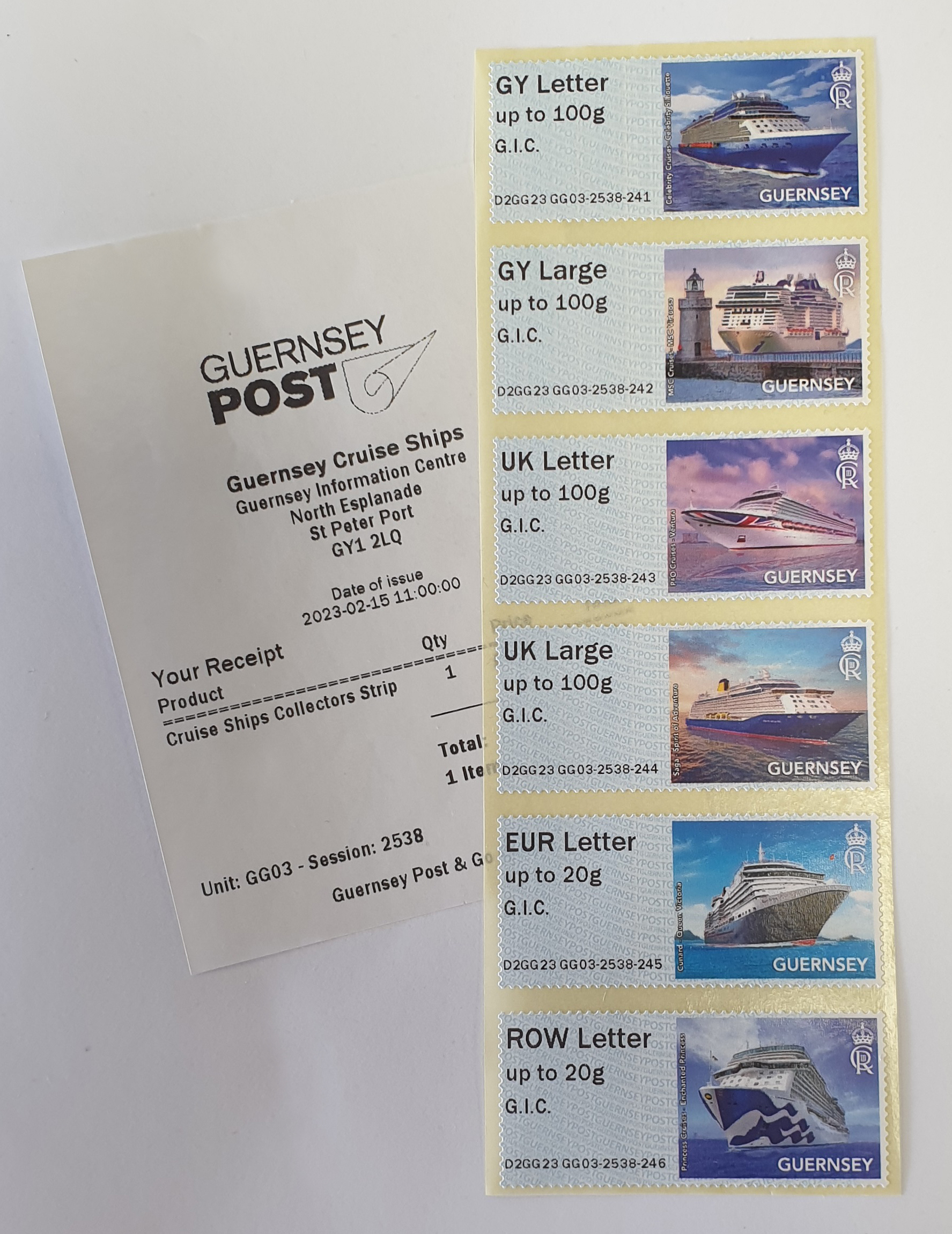 GG03 Post & Go Visiting  Cruise collectors strip G.I.C